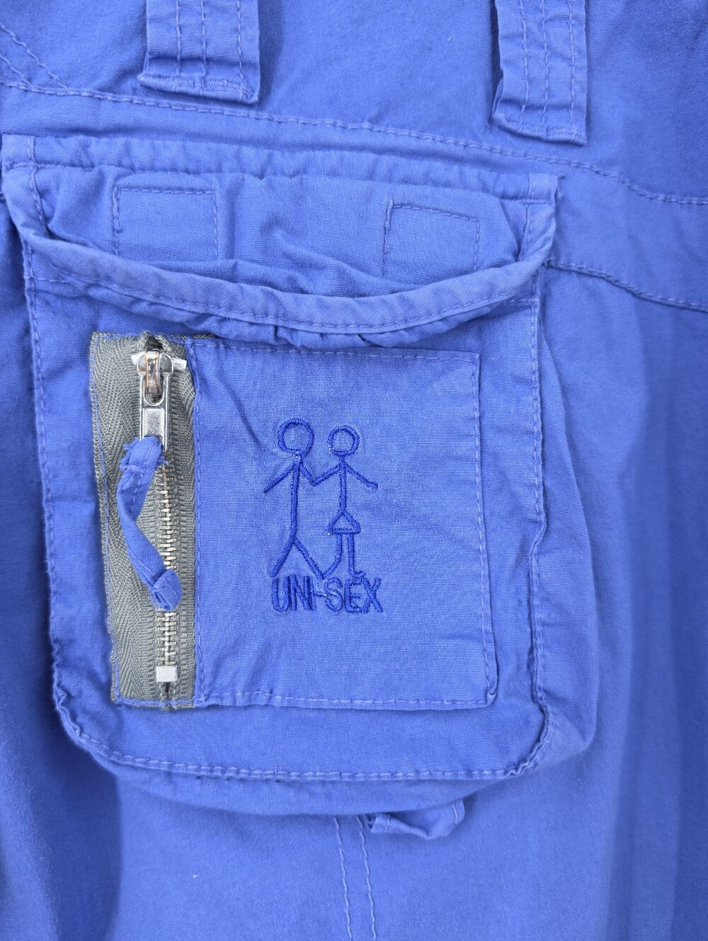 Pete & Greta Y2K Unisex Blue Cargo Bremuda Shorts Utility Pockets Thrashed - Picture 3 of 13